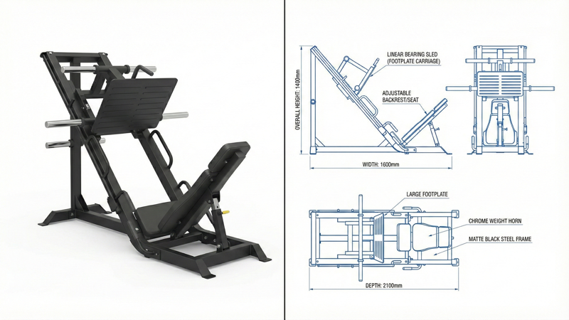 45 degree commercial leg press machine